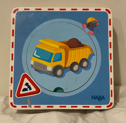 HABA Construction Site Wooden Puzzle (German brand)