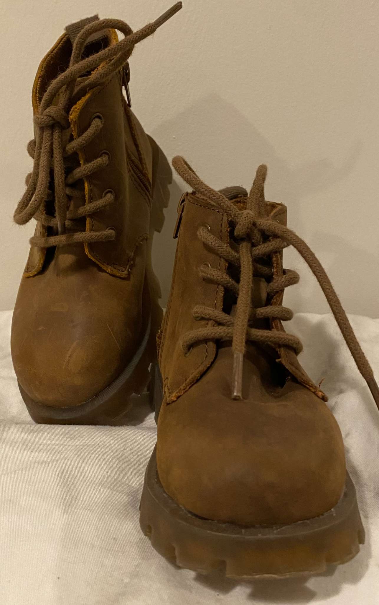 Zara toddler leather combat boots Sz 23/US 7.5, Shoes 7.5 (Toddler:2-4yr)