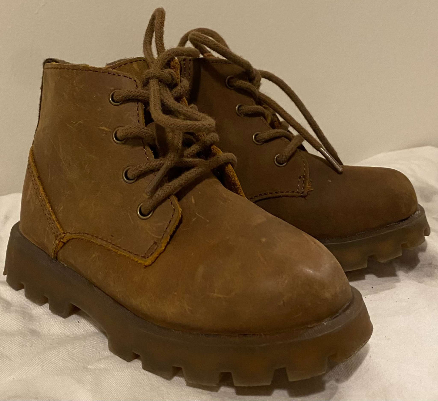 Zara toddler leather combat boots Sz 23/US 7.5, Shoes 7.5 (Toddler:2-4yr)