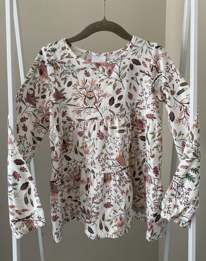 Maggie & Zoe tiered L/S top in woodland print 5T, Kids 5/5T