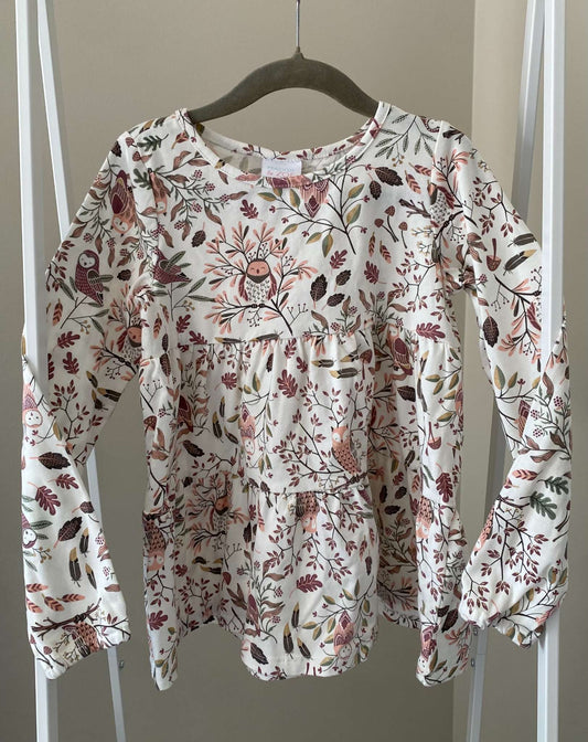 Maggie & Zoe tiered L/S top in woodland print 5T, Kids 5/5T