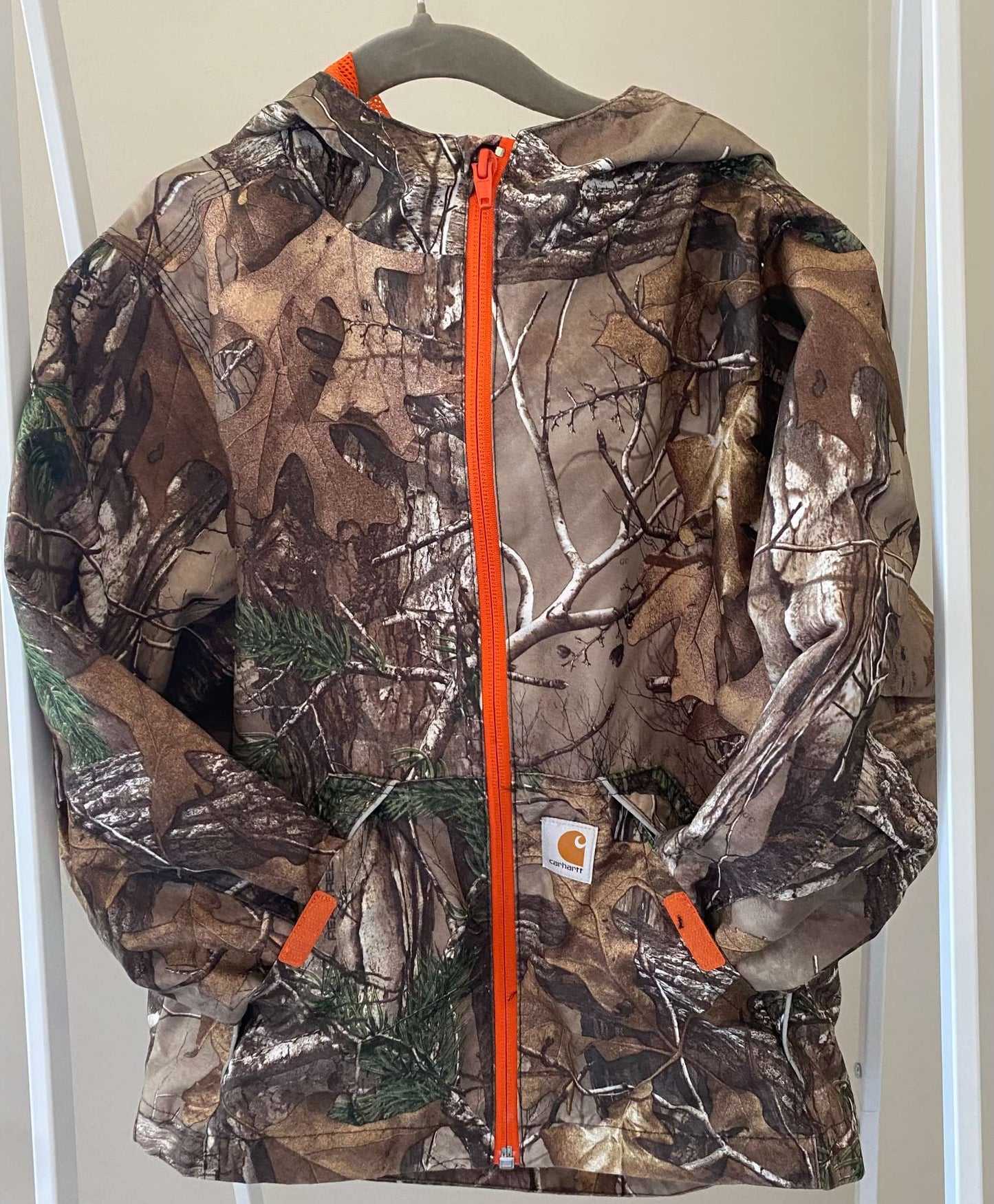 Carhartt Toddler Boys' Packable Work Camo Hooded Rain Jacket Sz XS/6, Kids 6/6X