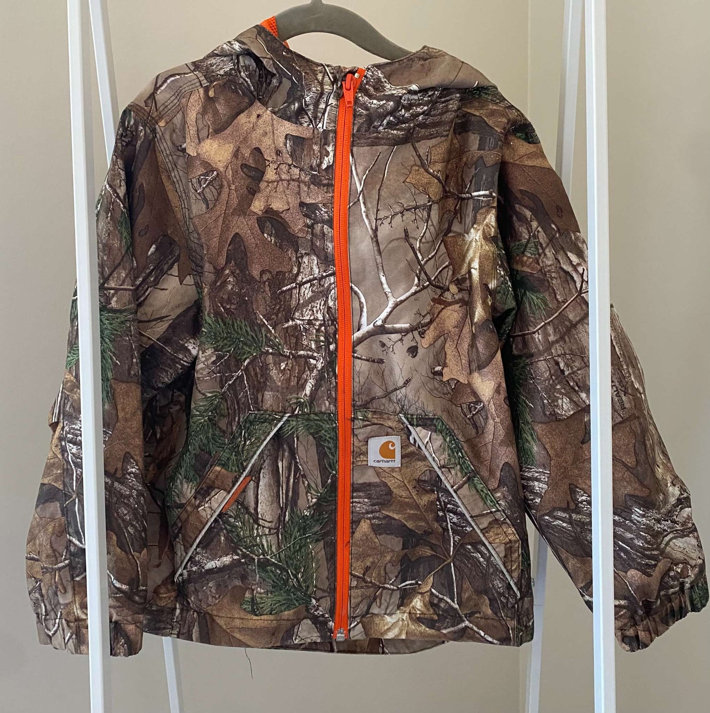 Carhartt Toddler Boys' Packable Work Camo Hooded Rain Jacket Sz XS/6, Kids 6/6X