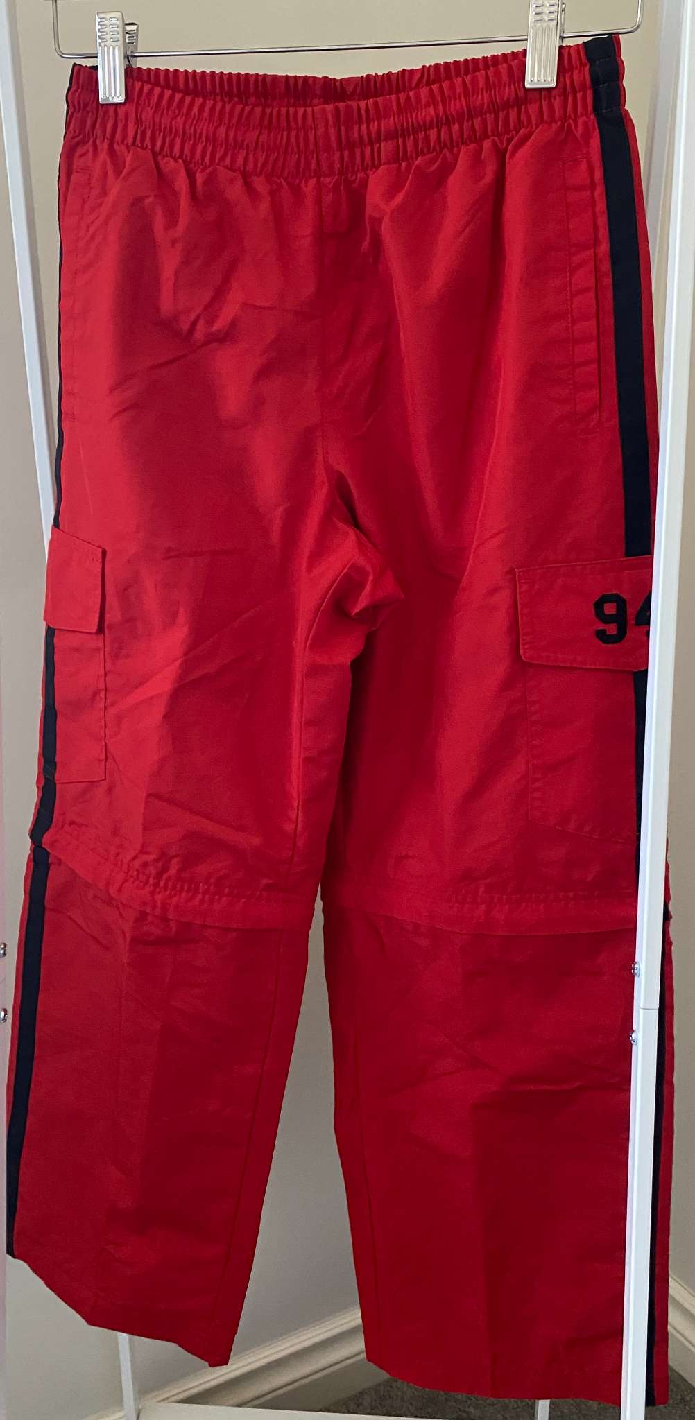 Old Navy kids' red convertible windbreaker cargo track pants Sz L, Kids 10