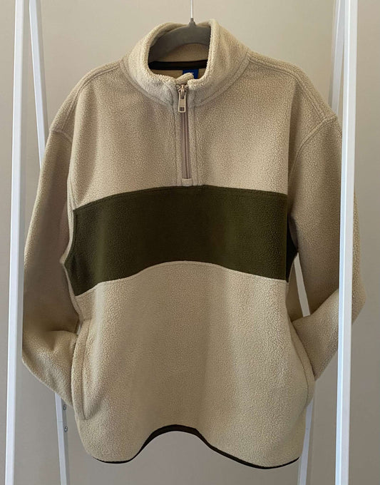 Long-Sleeve Quarter-Zip Microfleece Sweater Sz M/8, Kids 8