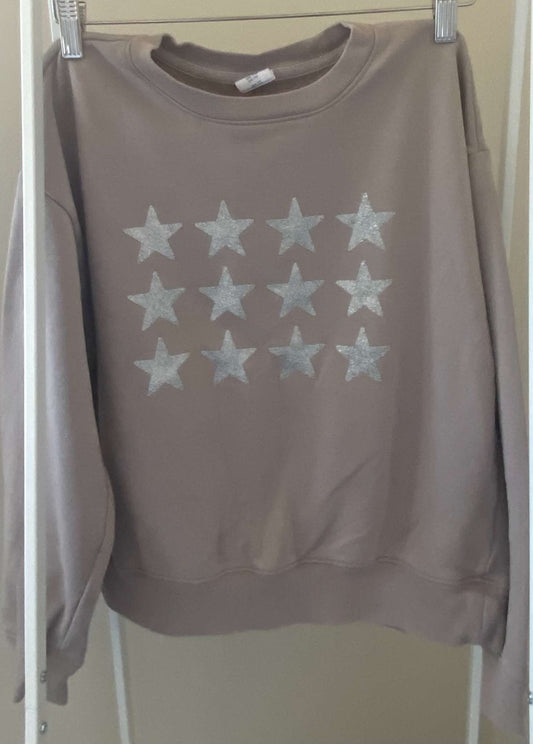 Gap Kids Glitter Star Crewneck Sweatshirt Sz XXL/Sz 14-16, Kids 14