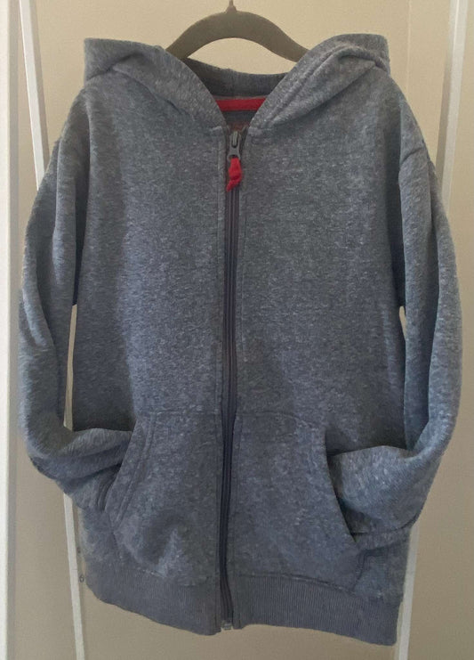 Cat & Jack Heather Grey Full-Zip Fleece Hoodie Sz S/6-7, Kids 6/6X