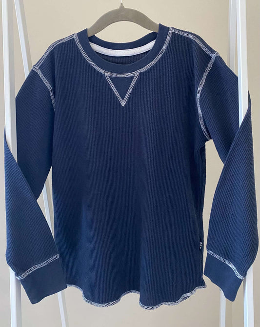 Gap Kids waffle-knit thermal crewneck long-sleeve Sz S.6-7, Kids 6/6X