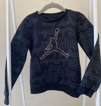 Air Jordan Take Flight Black and Gold Crewneck Sweatshirt Sz 4T, Kids 4/4T