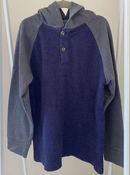 Children's Place waffle-knit colorblock henley hoodie Sz 7/8, Kids 7