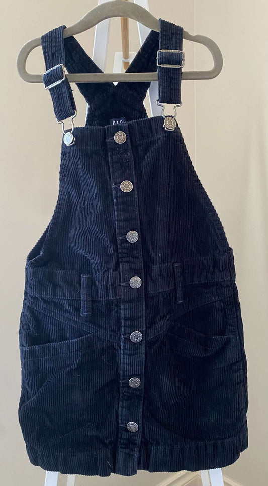 GAP Denim Black Corduroy Jumper Dress Sz S/6-7, Kids 6/6X