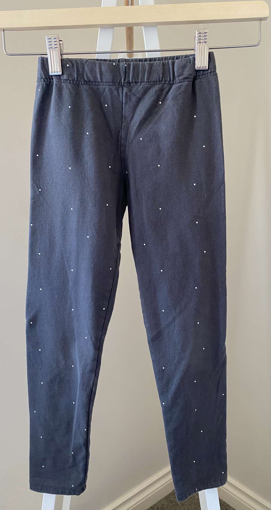 HM Dark Grey Dotted Leggings Sz 6-7, Kids 6/6X