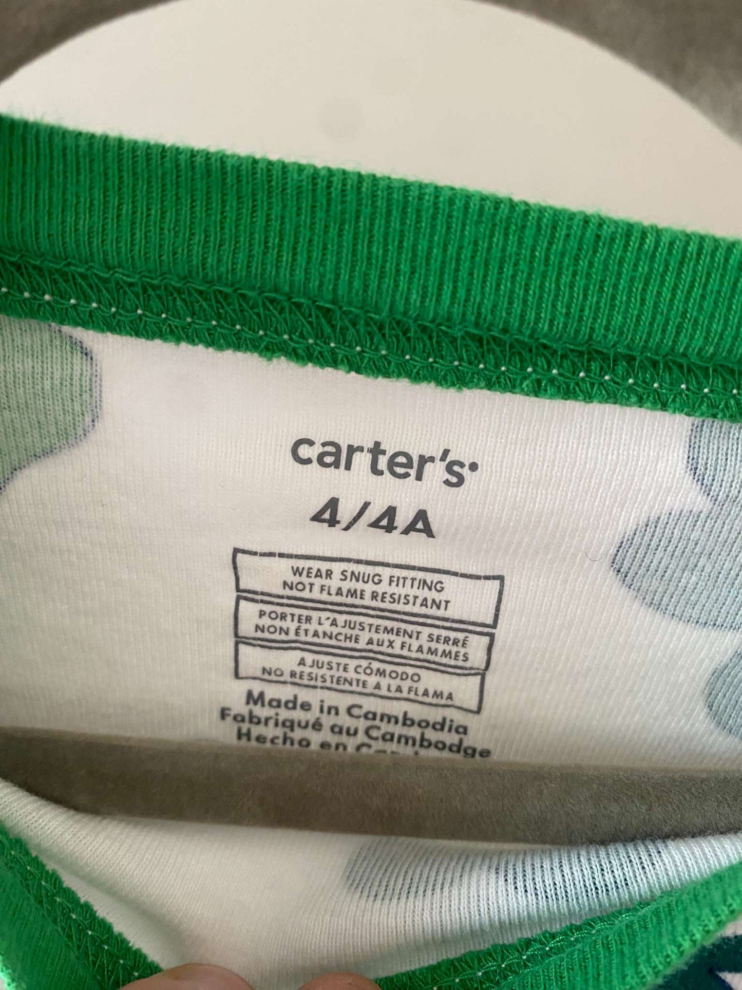 Carter's Lucky Shamrock pajamas Sz 4T, Kids 4/4T