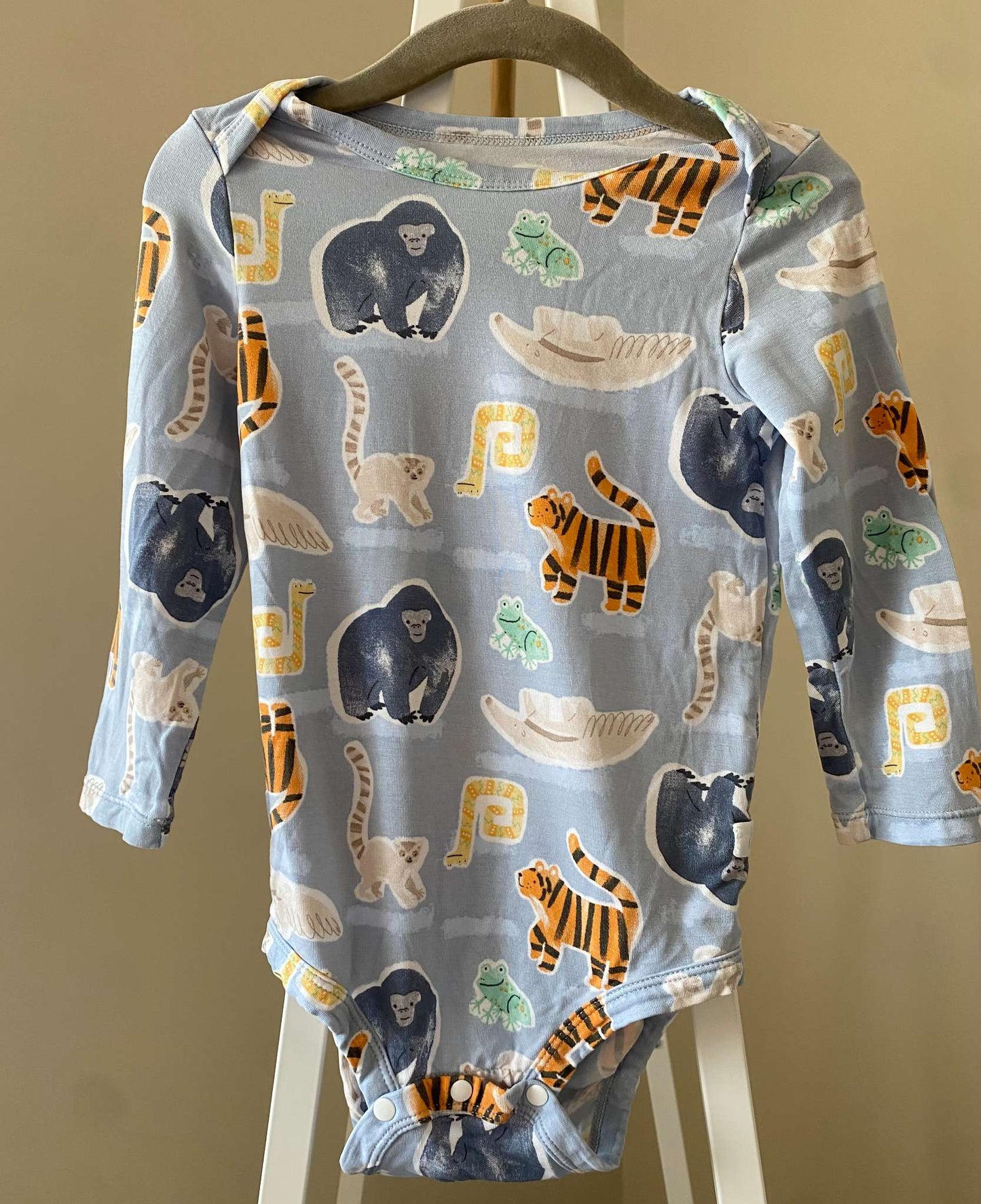 Loulou Lollipop Safari Jungle TENCEL Long Sleeve Bodysuit 12-18m (MSRP $35), Kids 18 Month (12-18M)
