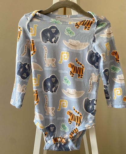 Loulou Lollipop Safari Jungle TENCEL Long Sleeve Bodysuit 12-18m (MSRP $35), Kids 18 Month (12-18M)