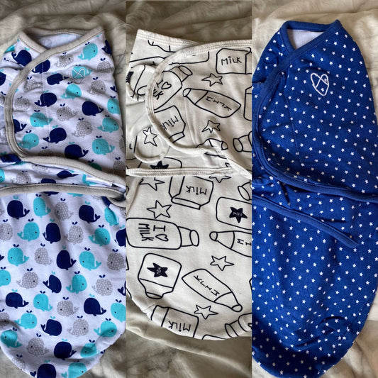 Bundle 3 Swaddles - 2 Swaddle Me (7-14 lbs) and 1 white swaddle for newborns, 0-3 Months (Newborn)