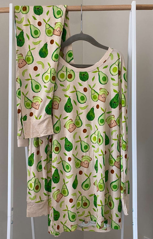 Little Sleepies Avocado Toast Bamboo Pajama Set Sz 16 NWOT MSRP $55, Kids 16