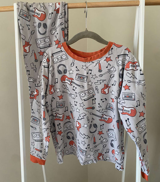 Pekkle Rock Star pajamas Sz7/8, Kids 7