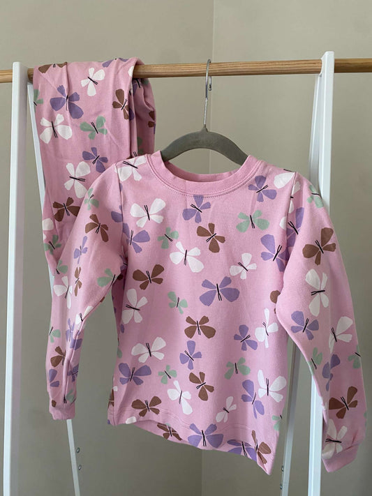 Pekkel Butterfly in Lilac 2-piece Pajama Set, Kids 4/4T