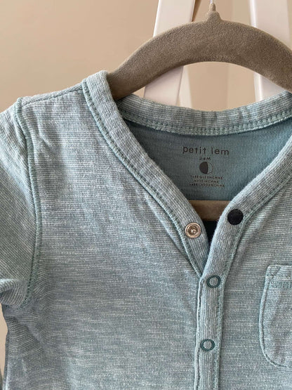 Petit Lem teal romper 24m (MSRP $40), Kids 24 Month (18-24M)