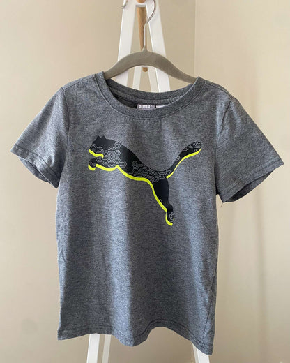 Grey Puma tee Sz S, Kids 6/6X