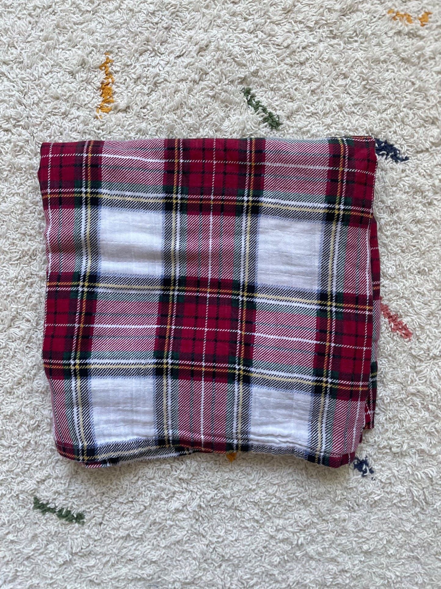 Pottery barn christmas plaid swaddle blanket, 0-6 Months (Small)