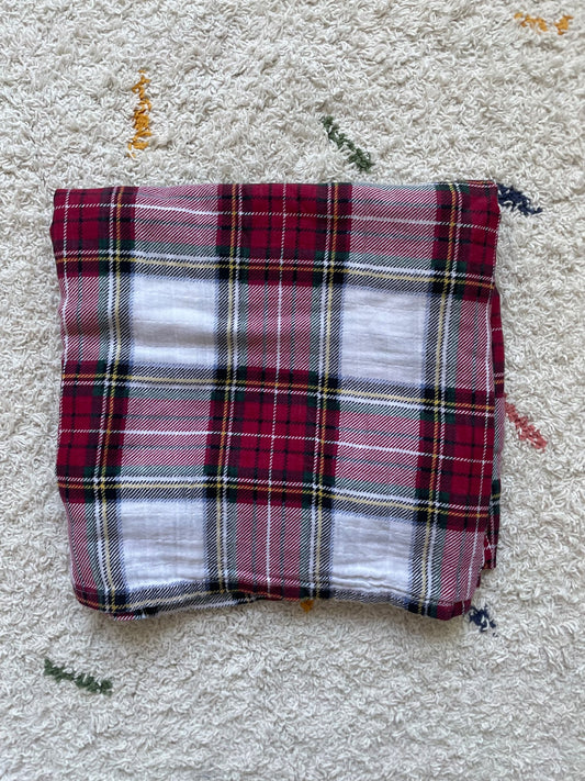 Pottery barn christmas plaid swaddle blanket, 0-6 Months (Small)