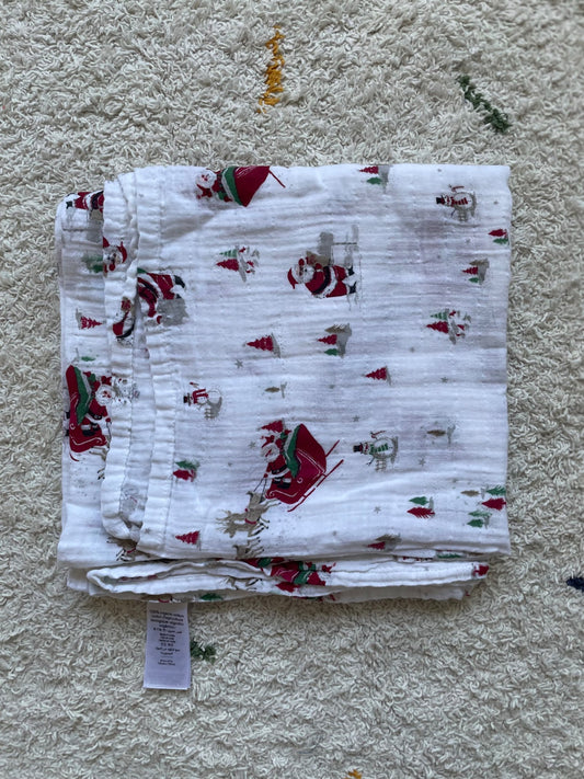 Pottery barn santa in sled swaddle blanket, 0-6 Months (Small)