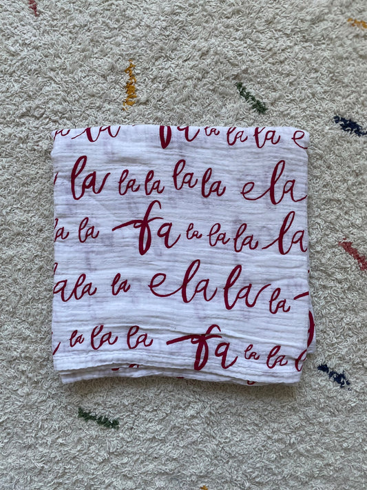 Pottery barn christmas "fa la la" swaddle blanket, 0-6 Months (Small)