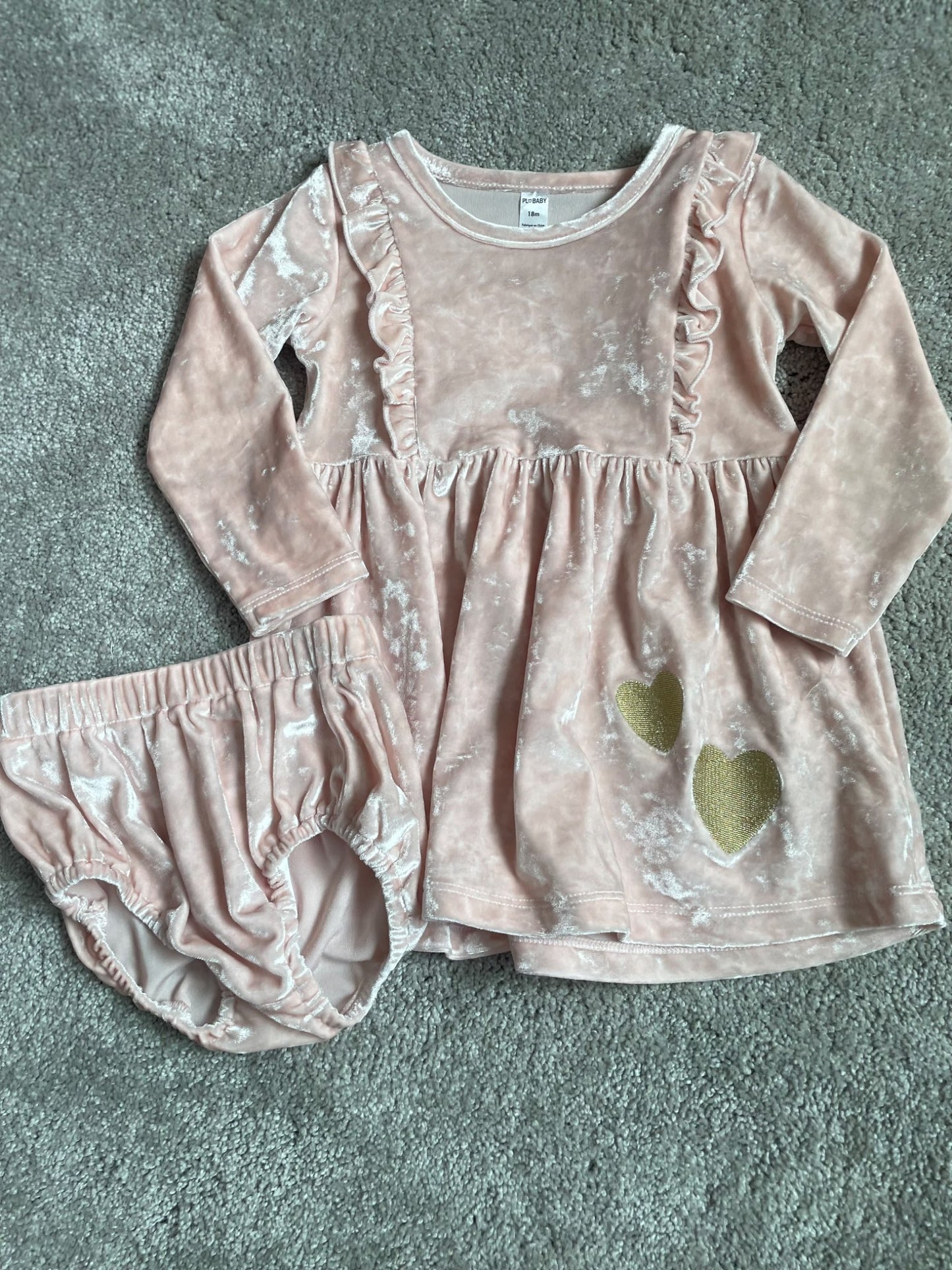 Pl baby Velvet Dress and Bloomers, Kids 18 Month (12-18M)