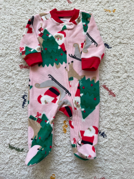 Carters 3m christmas fleece sleeper, Kids 3 Month (0-3M)