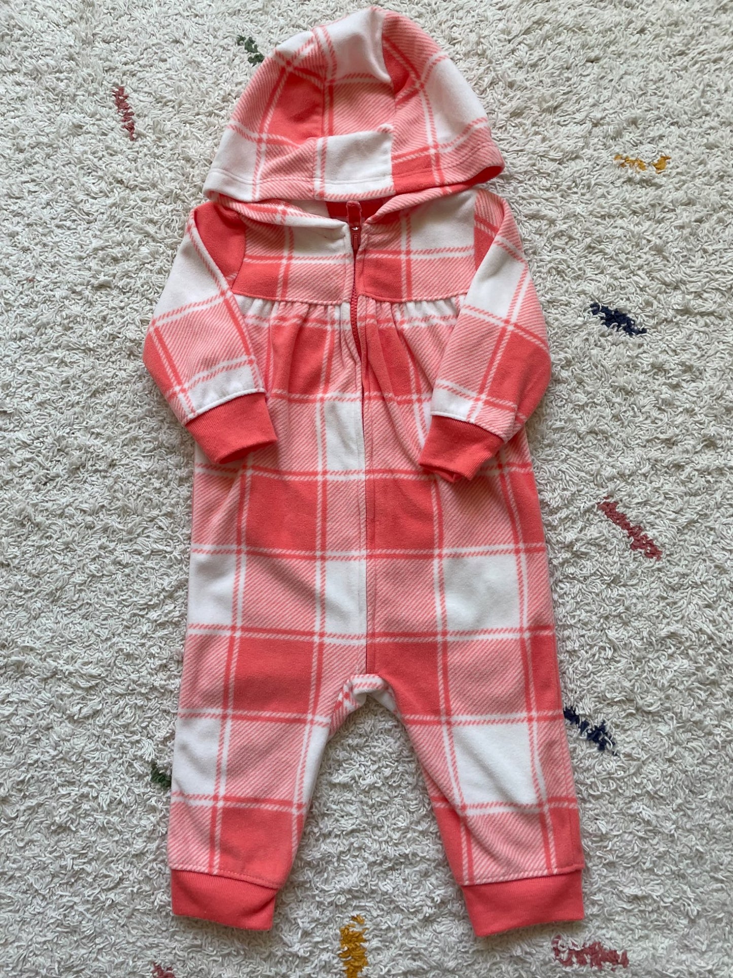 Carters 6m fleece hooded romper, Kids 6 Month (3-6M)