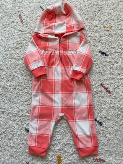 Carters 6m fleece hooded romper, Kids 6 Month (3-6M)