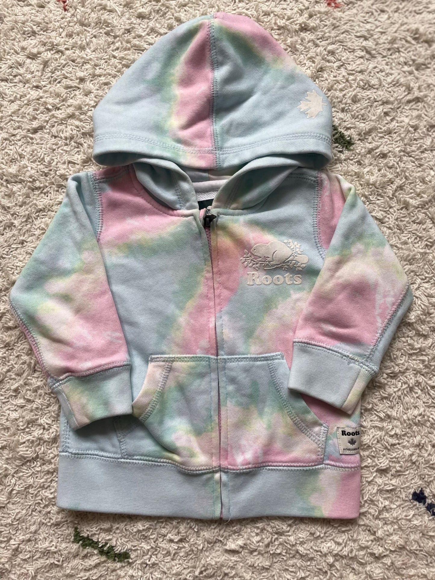 Roots tie dye hoodie 6-12m, Kids 12 Month (9-12M)