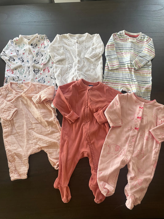 0-3m girl sleeper bundle, Kids 3 Month (0-3M)