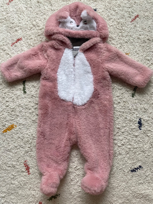 3-6m fuzzy animal bunting suit, Kids 6 Month (3-6M)