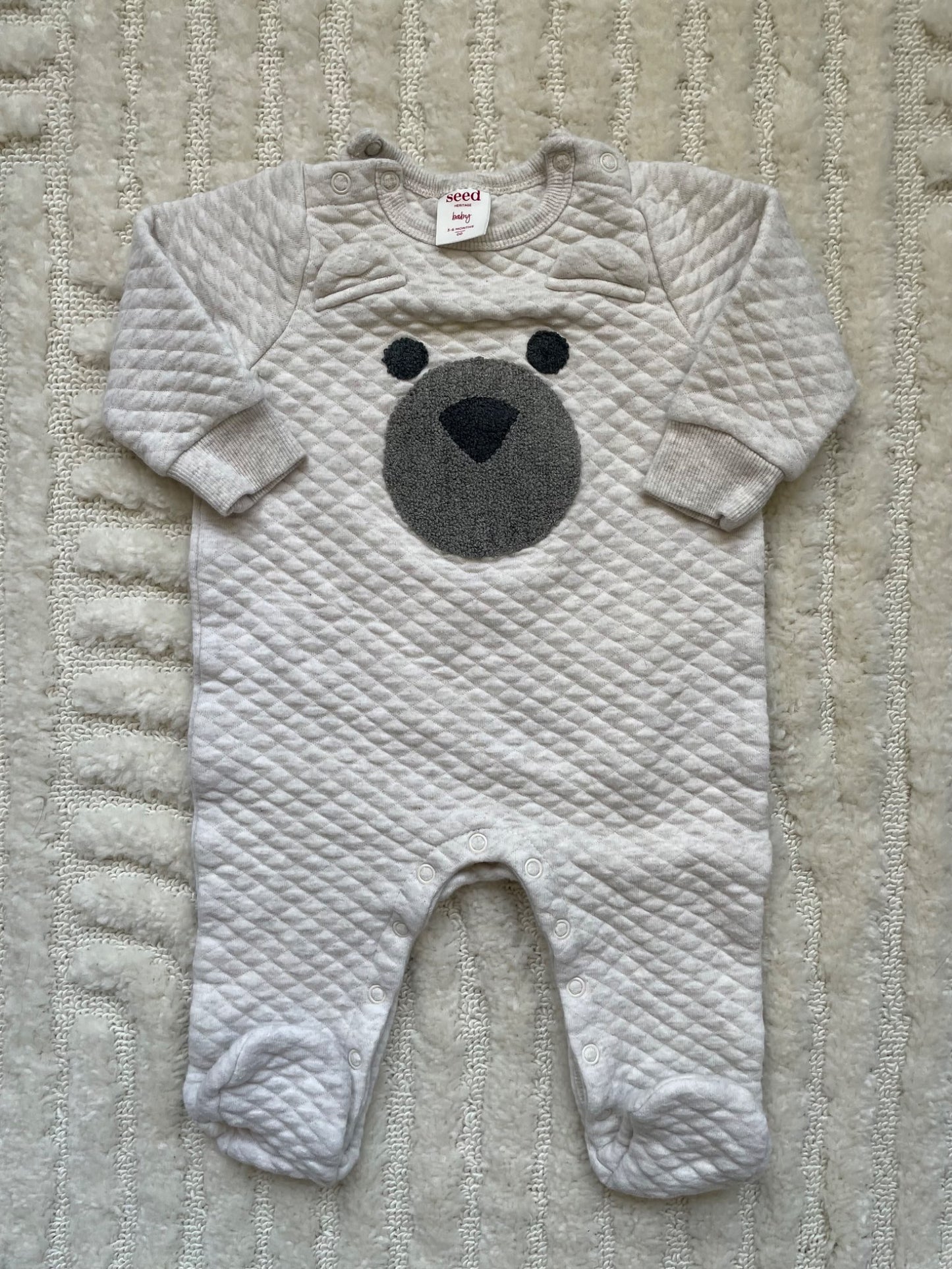 Seed - Bear romper, Kids 6 Month (3-6M)