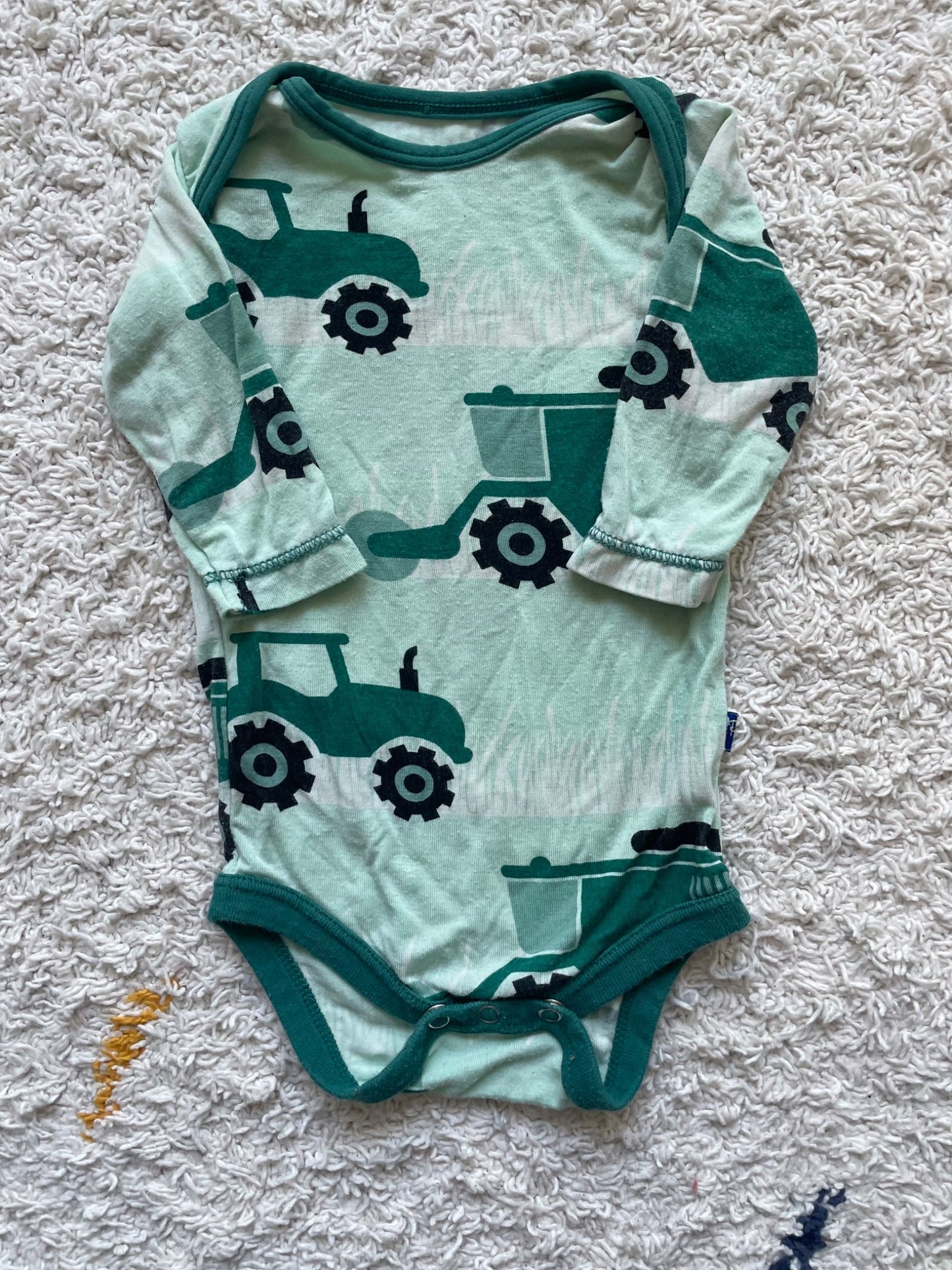 Kickee Pants long sleeve tractor bodysuit 0-3m, Kids 3 Month (0-3M)