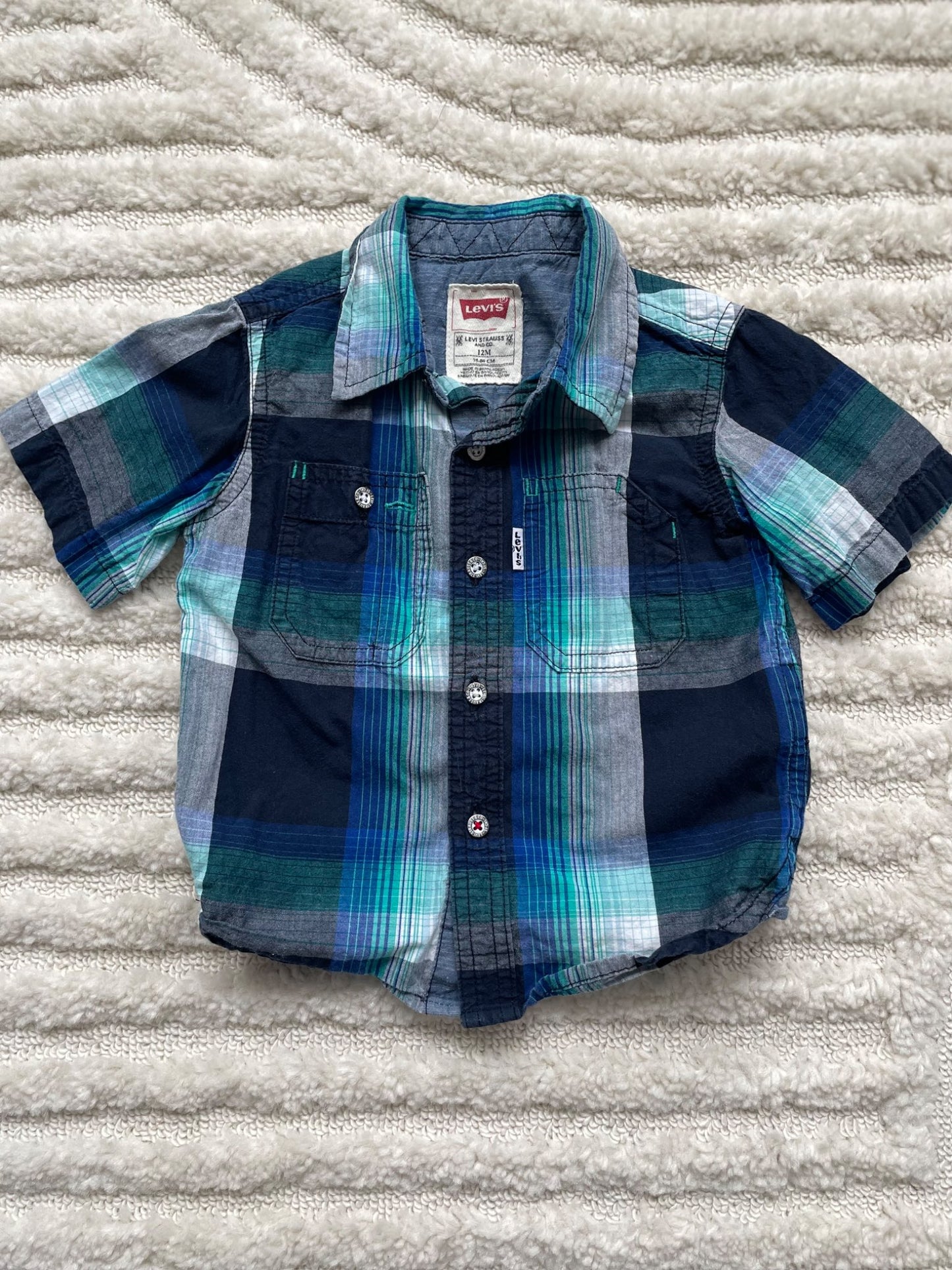Levi's short sleeve button up 12m, Kids 12 Month (9-12M)
