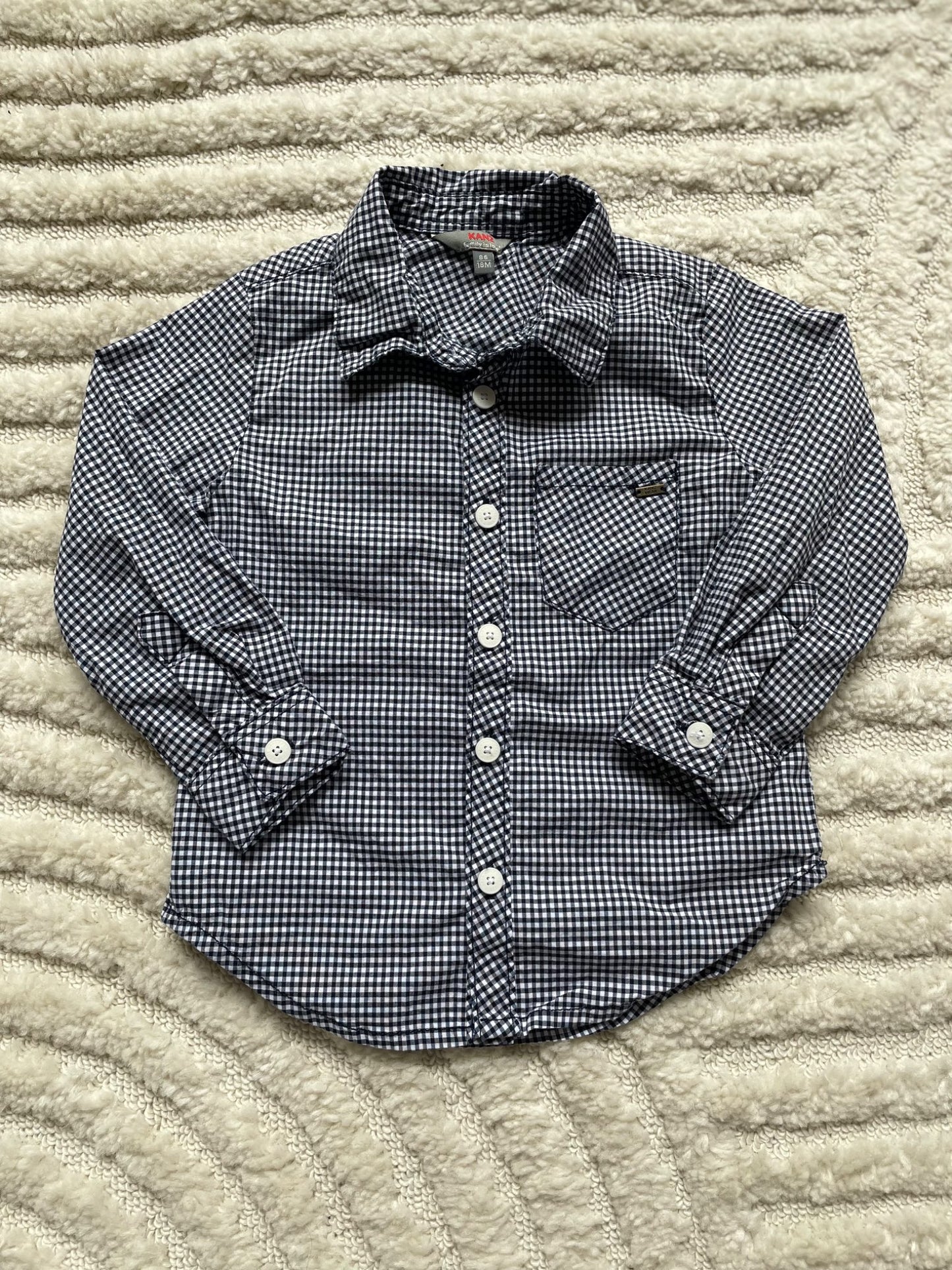Kanz checkered button up 18m top, Kids 18 Month (12-18M)