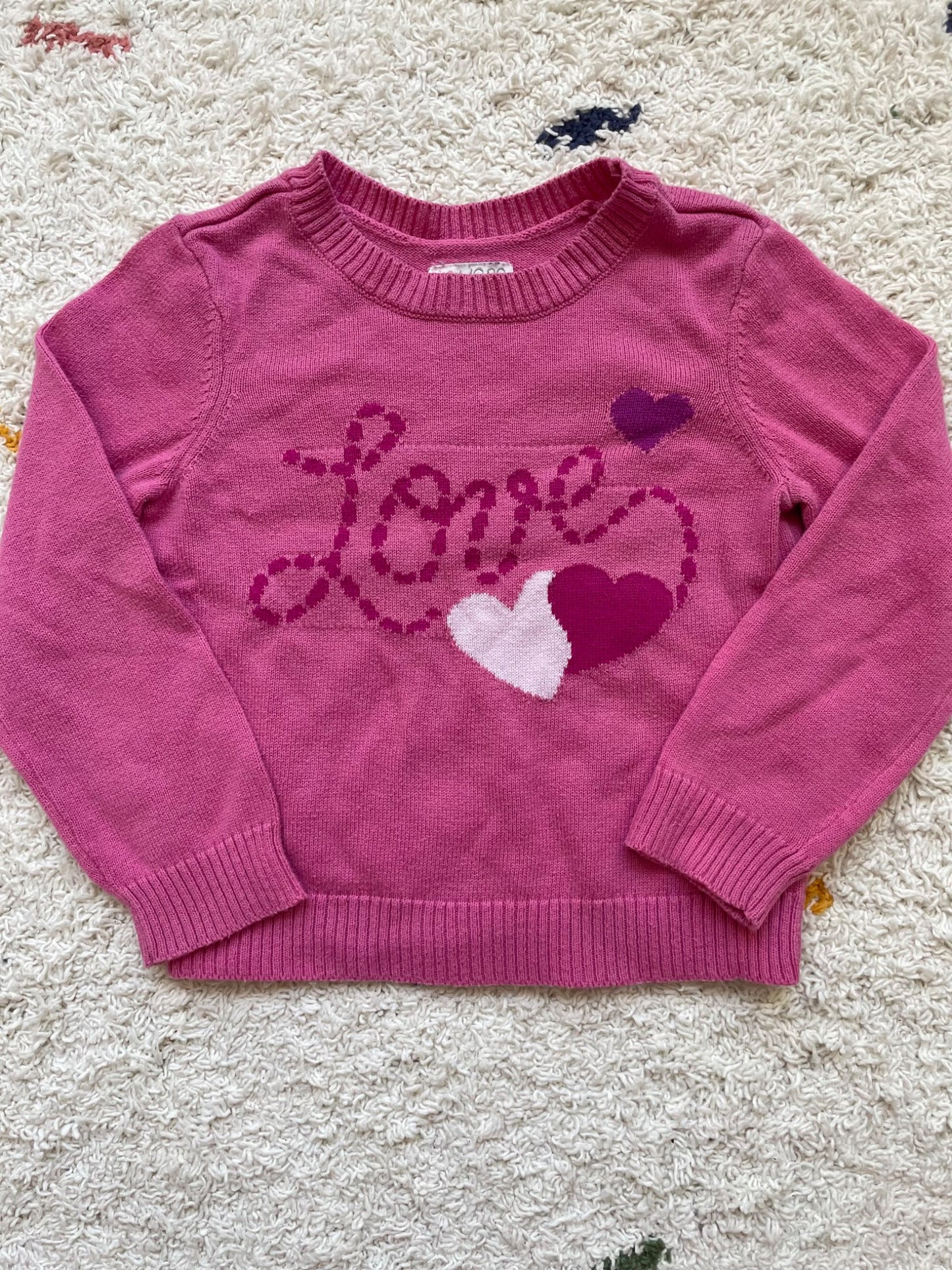 "Love" knit sweater 4Y, Kids 4/4T