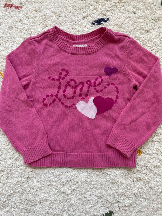 "Love" knit sweater 4Y, Kids 4/4T