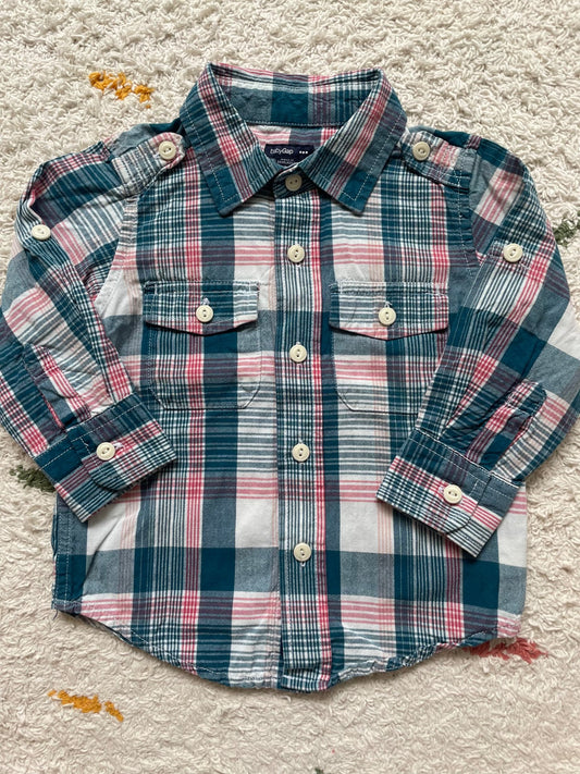 Gap button up long sleeve shirt 12-18m, Kids 18 Month (12-18M)