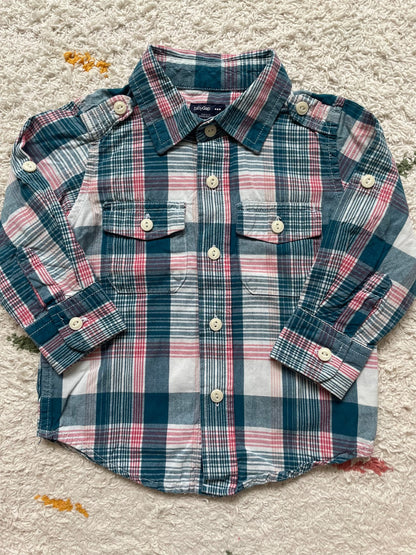 Gap button up long sleeve shirt 12-18m, Kids 18 Month (12-18M)