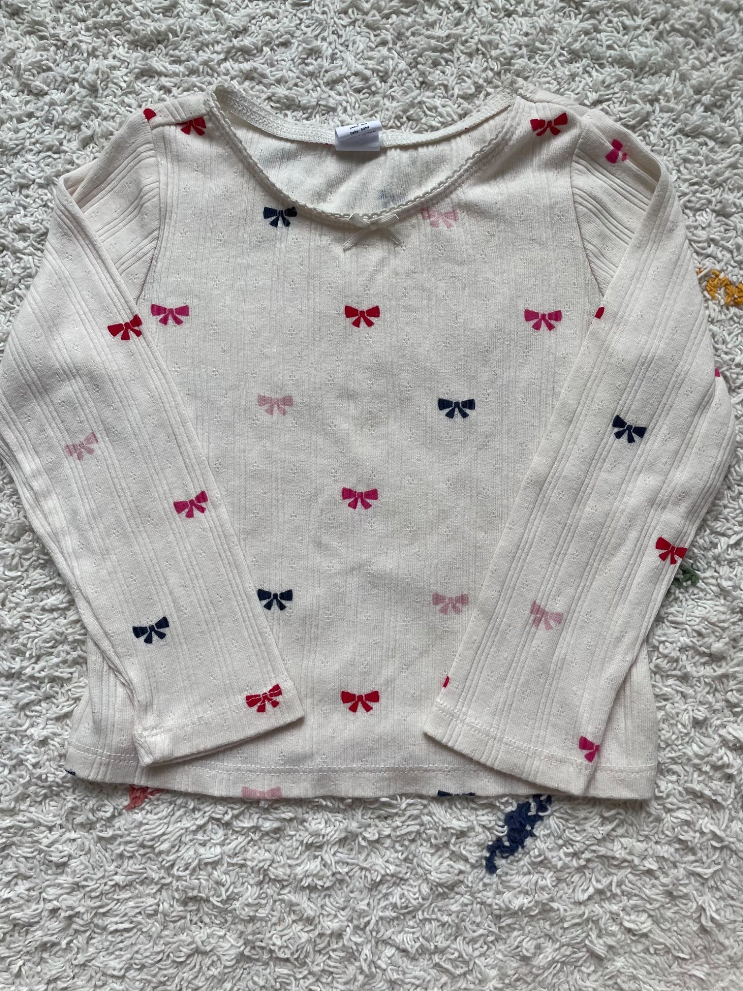 3Y ribbed bow top, Kids 3T