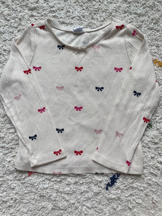 3Y ribbed bow top, Kids 3T