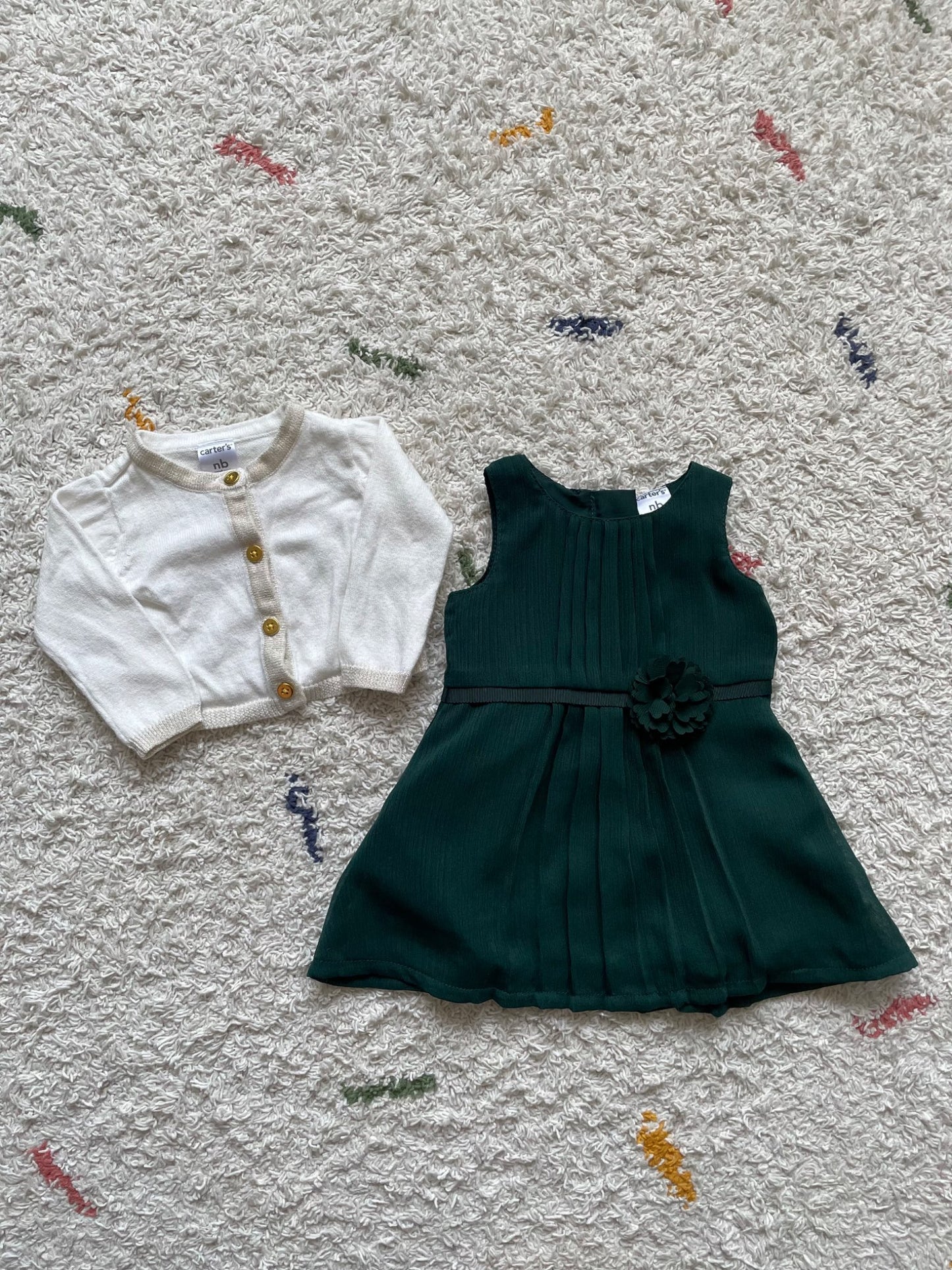 Carters 2 piece cardigan and dress NB, Kids Newborn