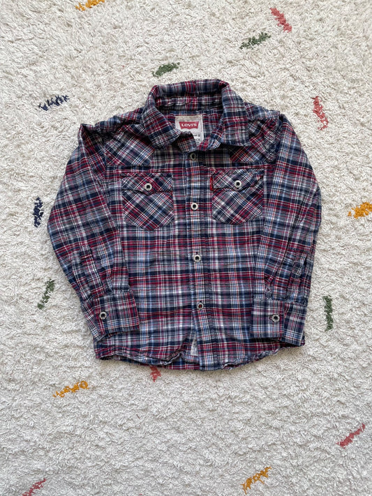 Levi's plaid button up 3-4Y top, Kids 3T