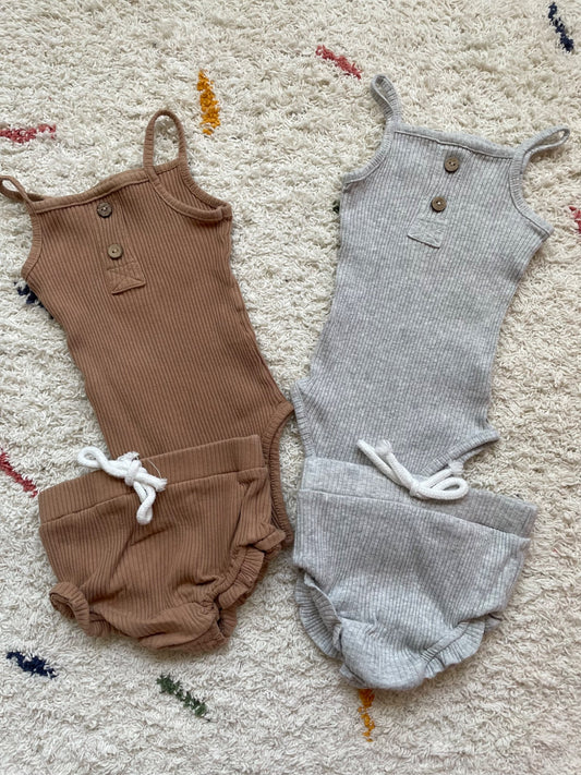 2 piece ribbed bodysuit/short sets, Kids 18 Month (12-18M)