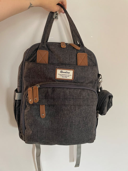 Diaper bag backpack with changing pad